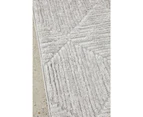 Newton Minimalism Diamonds Silver Contemporary Rug - 4 Sizes