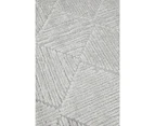 Newton Minimalism Diamonds Silver Contemporary Rug - 4 Sizes