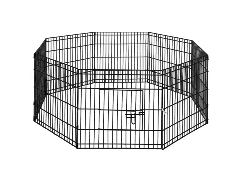 24 8 Panel Puppy Playpen Dog Exercise Pen Cage Indoor Outdoor Safety Fence