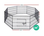 24 8 Panel Puppy Playpen Dog Exercise Pen Cage Indoor Outdoor Safety Fence