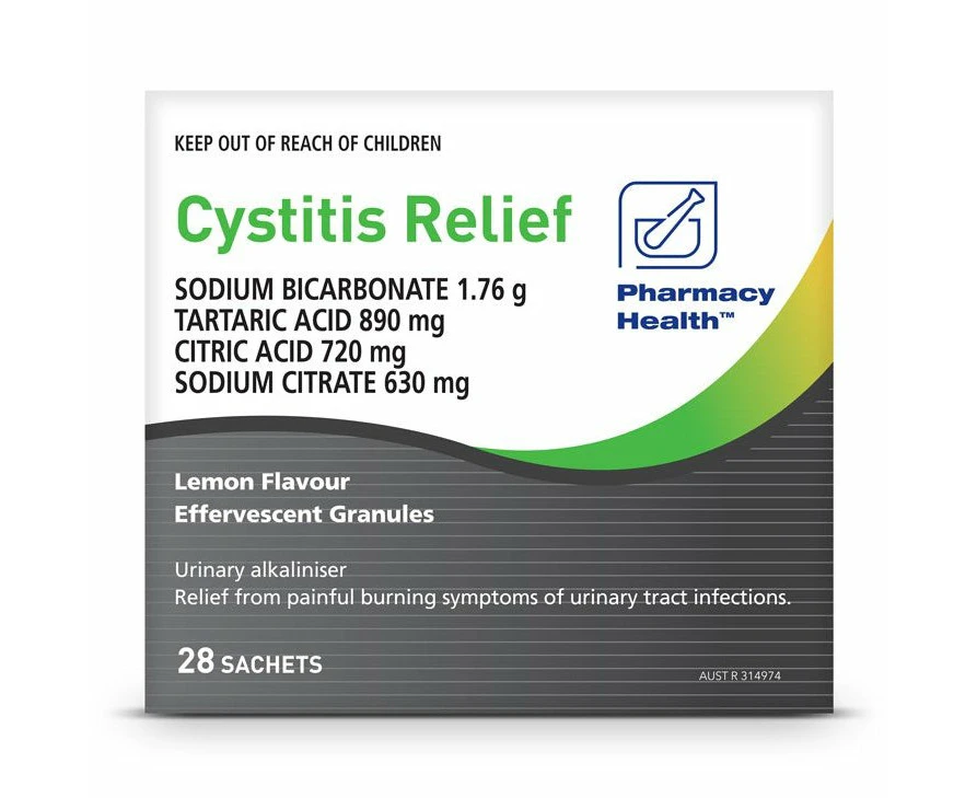 PHarmacy Health CYSTITIS RELIEF 28 SACHETS LEMON