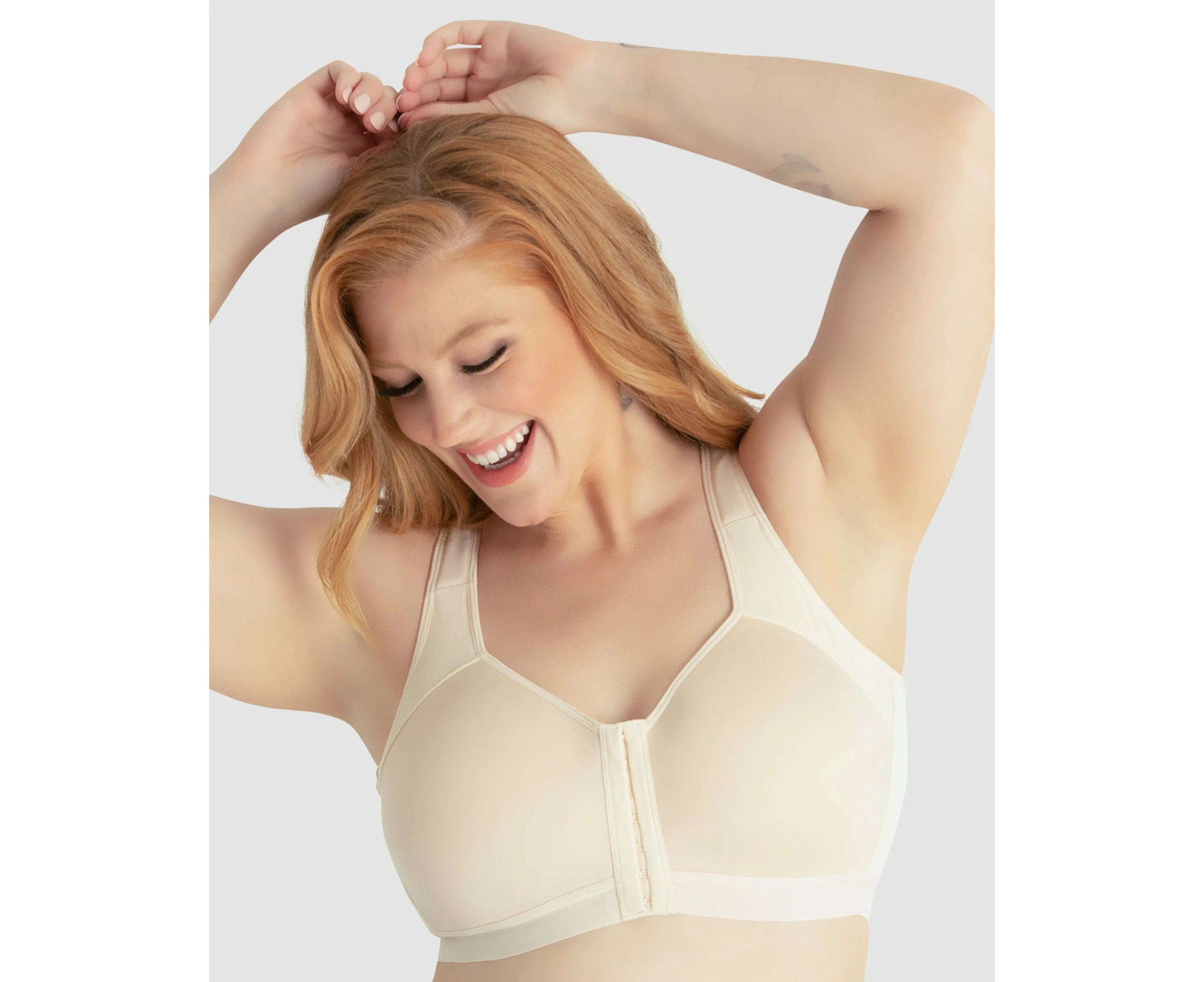 Leading Lady Lillian Wirefree Back Smoothing Front Close Bra - Black