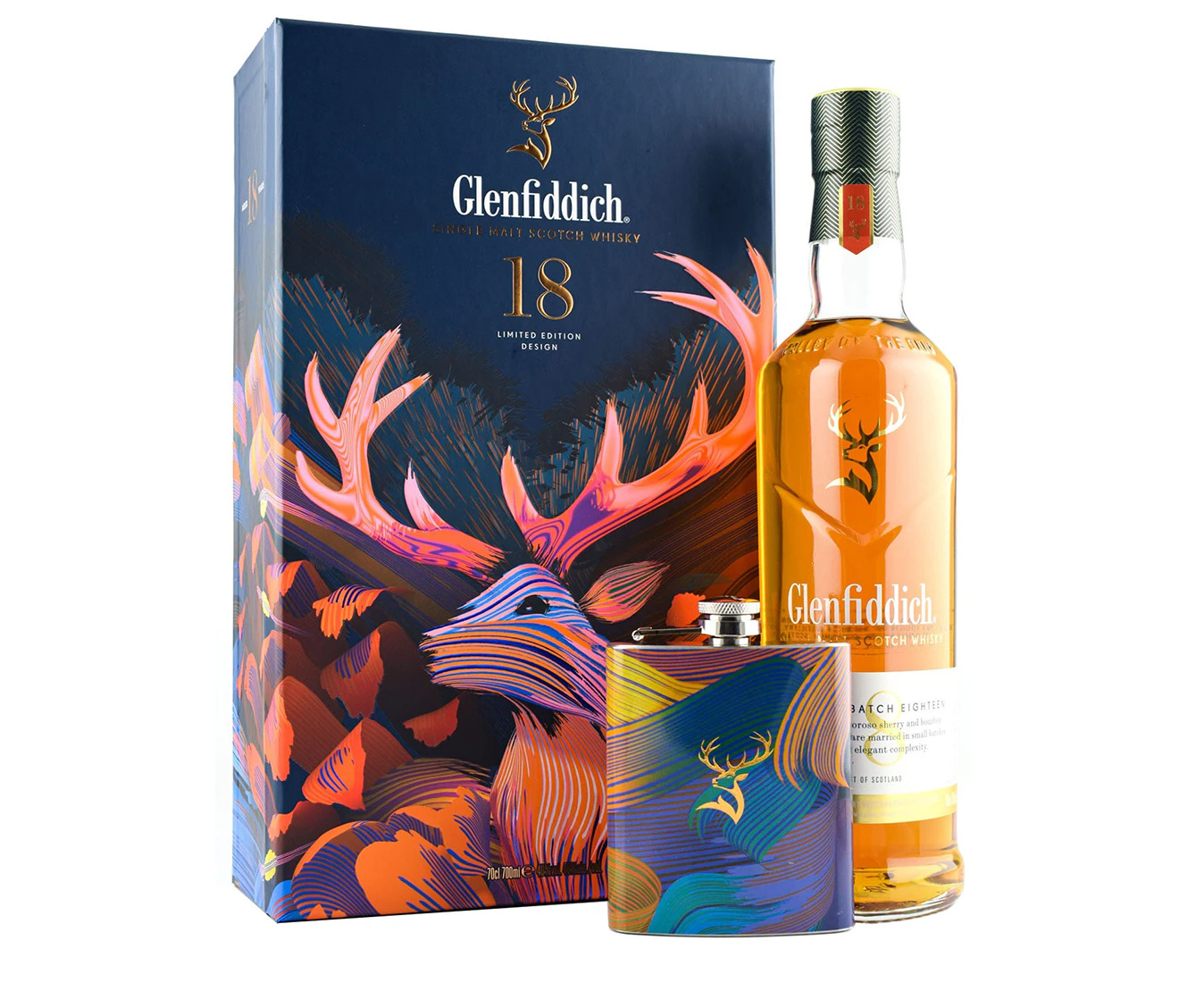 Glenfiddich 18 Year Old x Santtu Mustonen Limited Edition Flask Gift Set 700ml