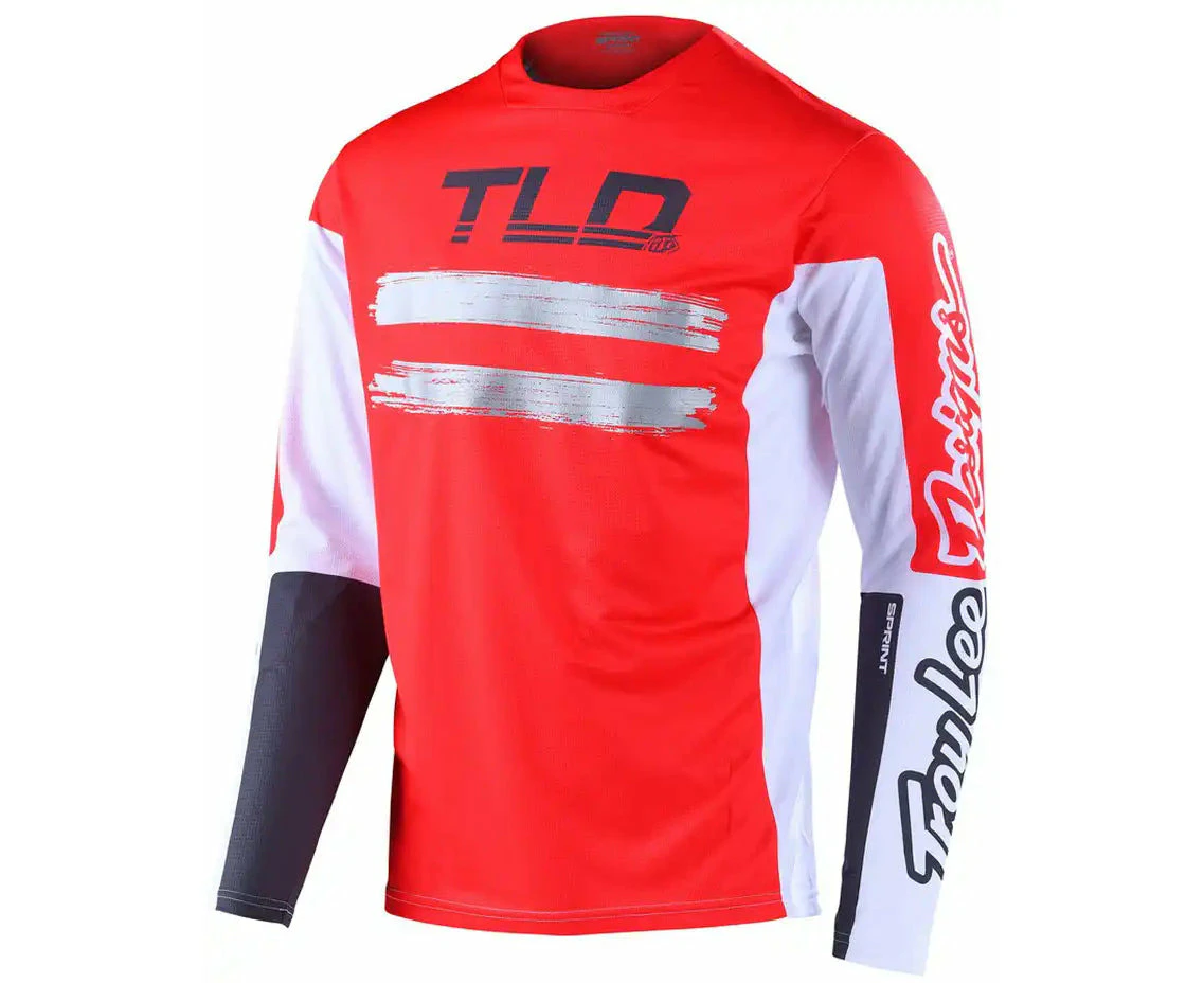 Troy Lee Designs Sprint Marker LS Youth MTB Jersey - Red/Charcoal