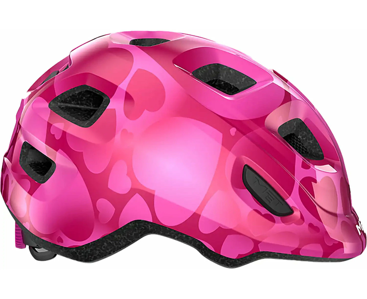 MET Hooray Kids Helmet - Pink Hearts