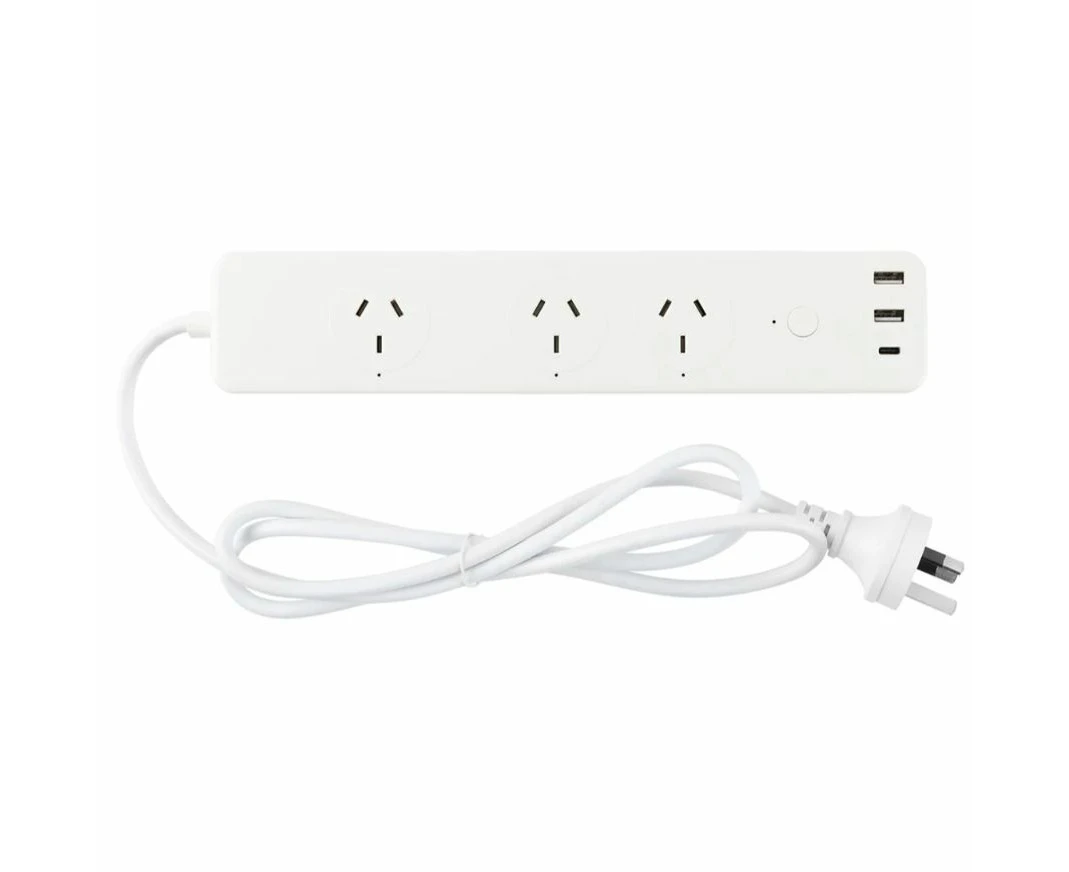 Brilliant Smart Smart WiFi Powerboard 3 Outlet with 2 USB-A Chargers, 1 USB Type [21882/05]