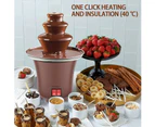 Electric Chocolate Fountain Machine,3 Layer Cheese Fountain Machine,Hold 10oz Chocolate Fondue Fountain,Stainless Steel Cheese Fountain Melting Machine