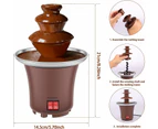 Electric Chocolate Fountain Machine,3 Layer Cheese Fountain Machine,Hold 10oz Chocolate Fondue Fountain,Stainless Steel Cheese Fountain Melting Machine