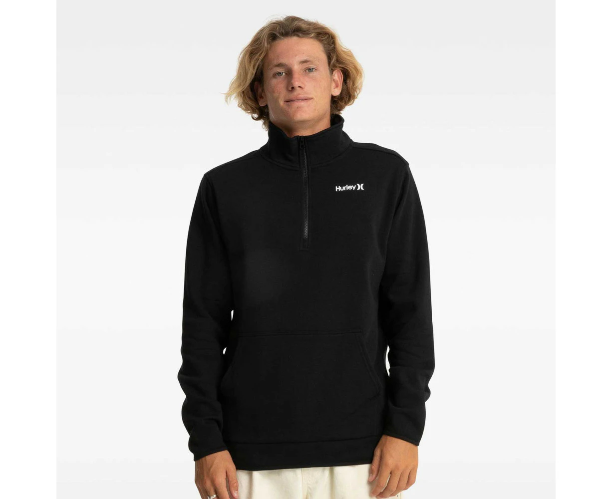 Hurley One And Only Quarter Zip Fleece Mens in Black