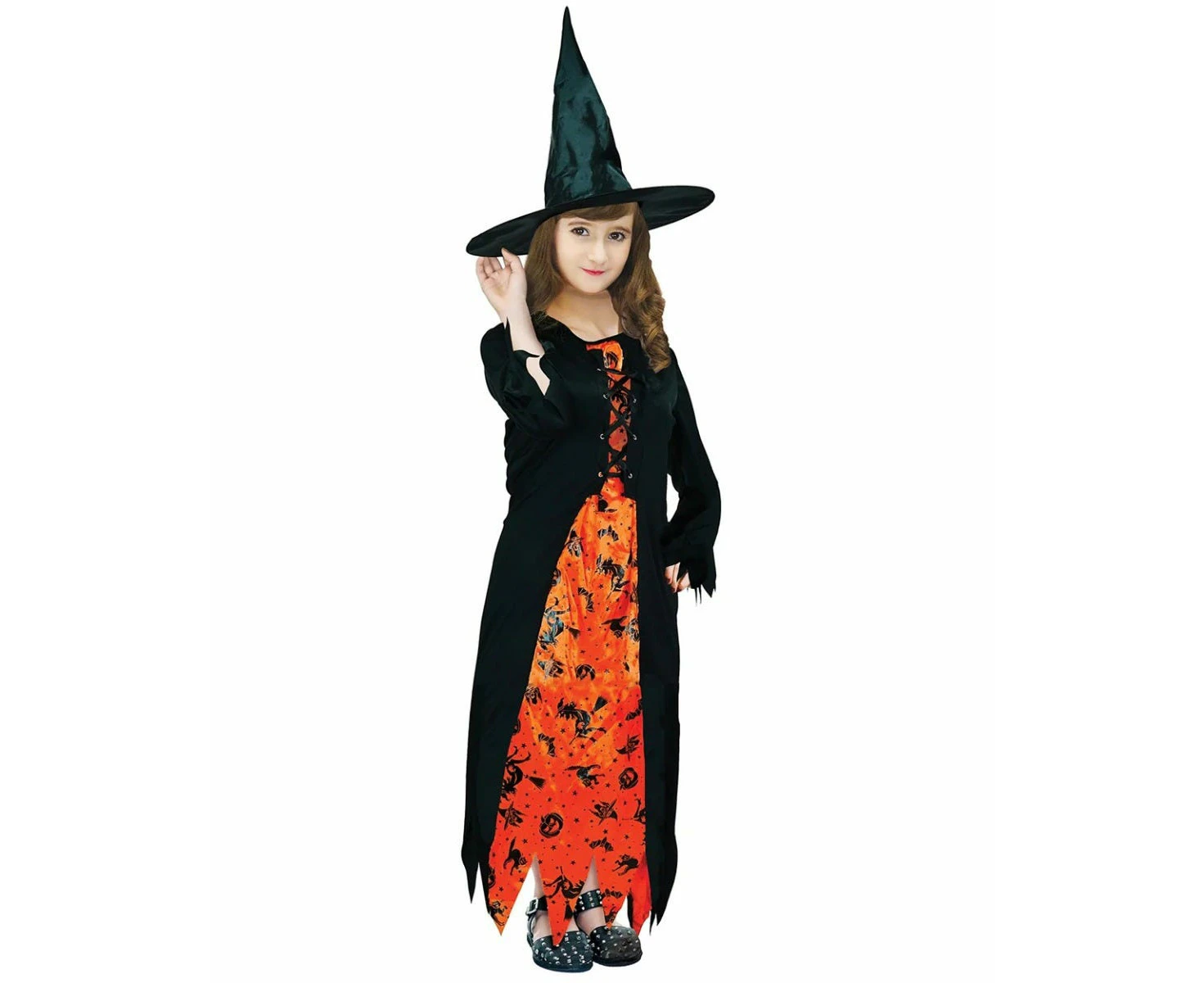 Orange Witch Halloween Girls Costume