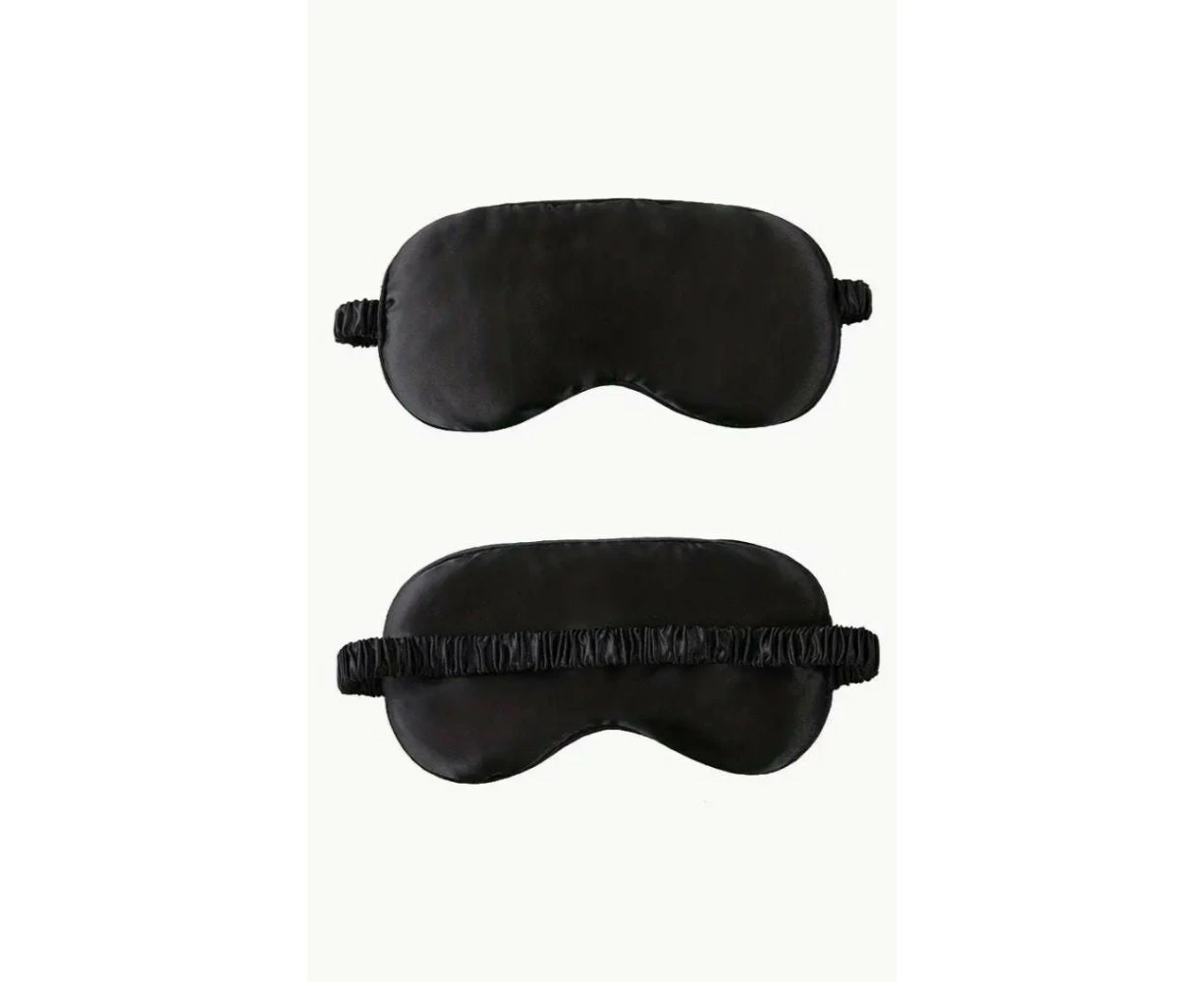 BLACK SATEEN EYE MASK