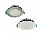 90mm Cutout TEK-13 Trio | 13w LED Downlight Tricolour Dali Dimmable in White or Satin Chrome - Satin White