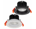 80mm Aqua 10 LED Downlight 10w Black, White 3k/4k/5k/CCT 212XX Domus Lighting - Black