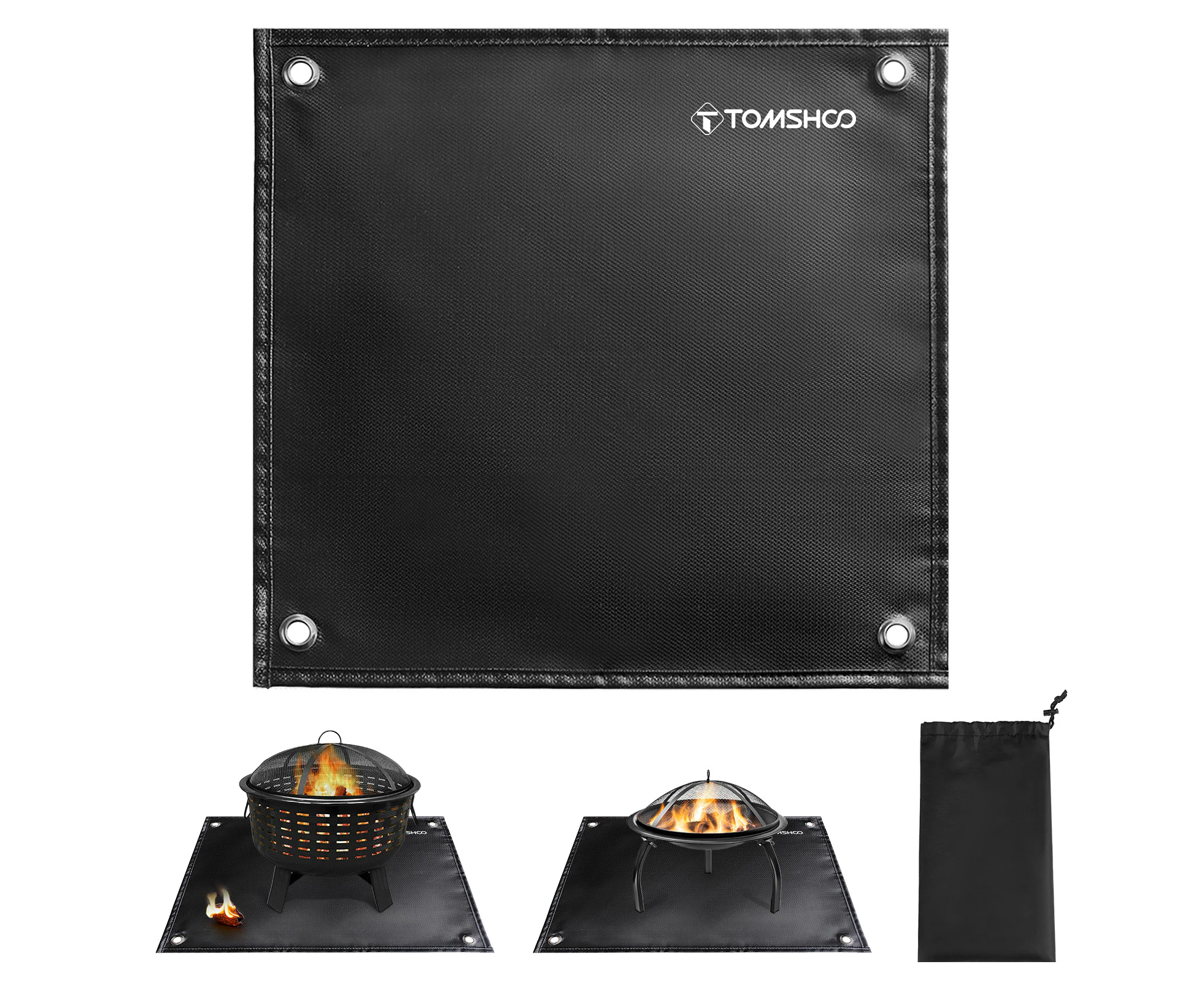 TOMSHOO Under Grill Mat Fire Pit Deck Patio Ember Mat Fireproof Mat Grill Pad for Fire Pit for Outdoor Camping Gas Stove Outdoor Wood Burning Stove BBQ Gri