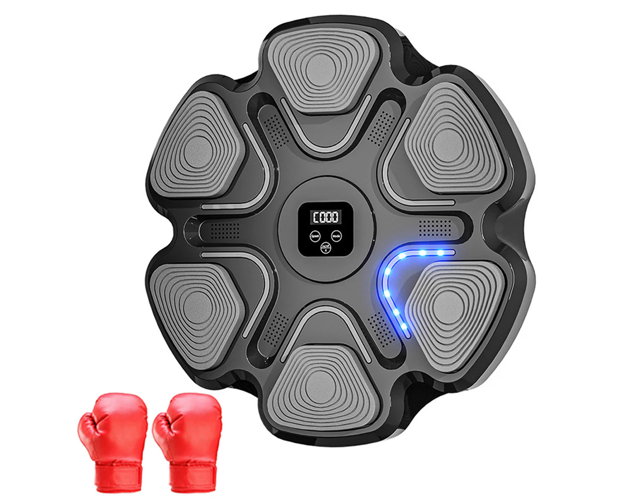 Smart Musical Boxing Machine with Gloves BT Wall-Mounted Boxing Target Focusing Training Equipment 9-Level Speed Adjustable with LED Light for Kids s