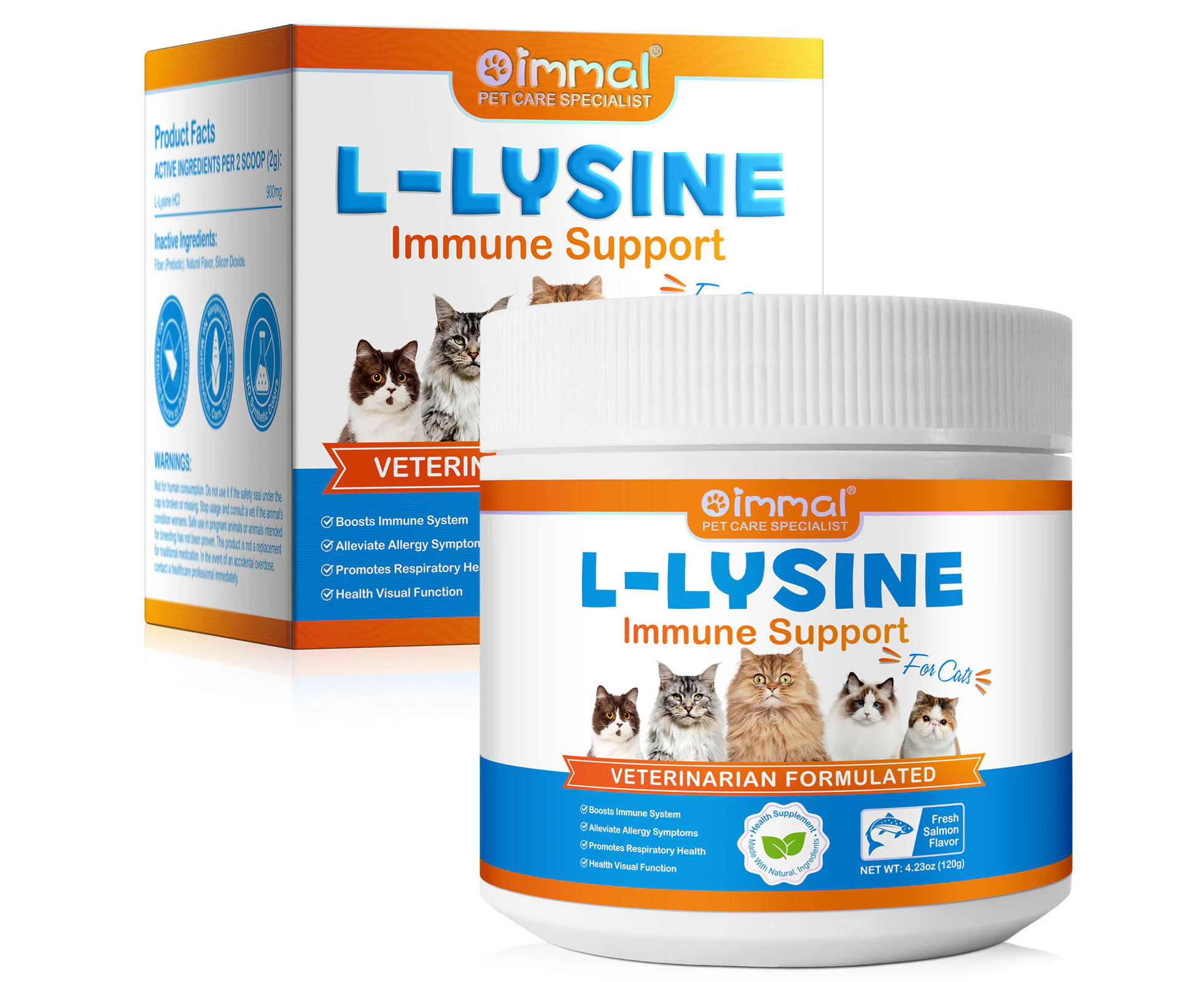 Oimmal Food Supplement Powder for Cat L-Lysine Immune Health Support