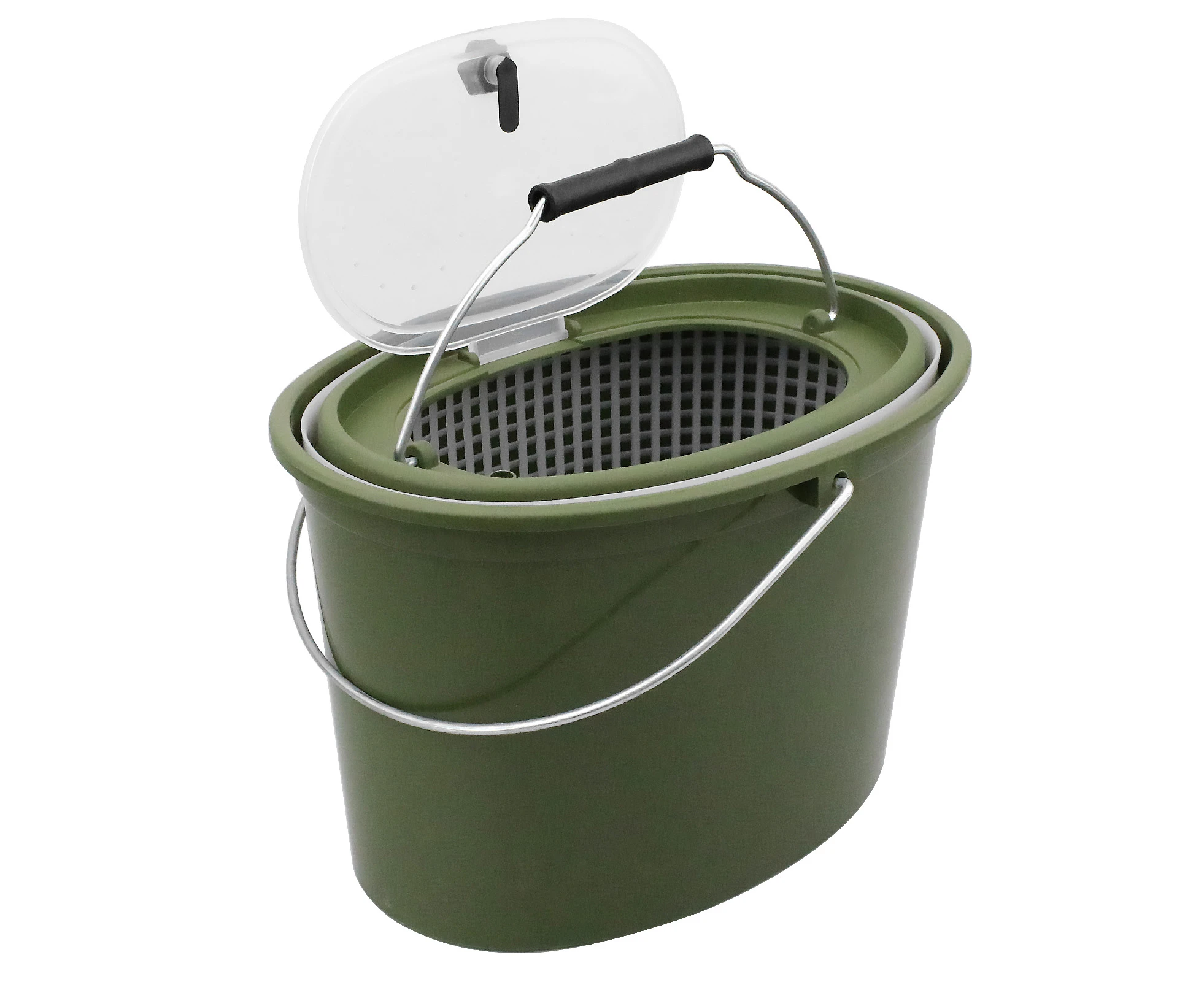 2-in-1 Fishing Bucket Double-Deck Fish Box Detachable Fish Strainer Colander Fishing Bait Storage Container Double Handle Fishing Draining Basket