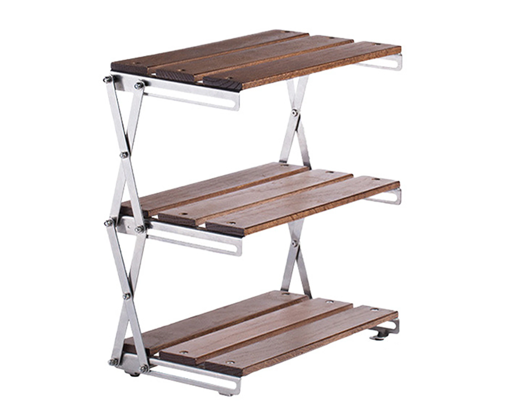 Outdoor Folding Picnic Table Portable Camping Desk 3 Layered Foldable Table