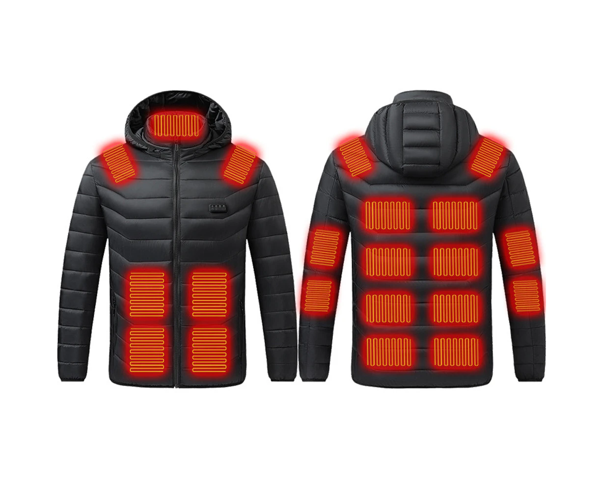 Electric Heated Cotton Jacket Four Control 21 Zone  Battery Powered  Winter Coat