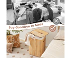 Costway 72L Bamboo Laundry Hamper Cloth Storage Basket  Collapsible Bin Bathroom Natural