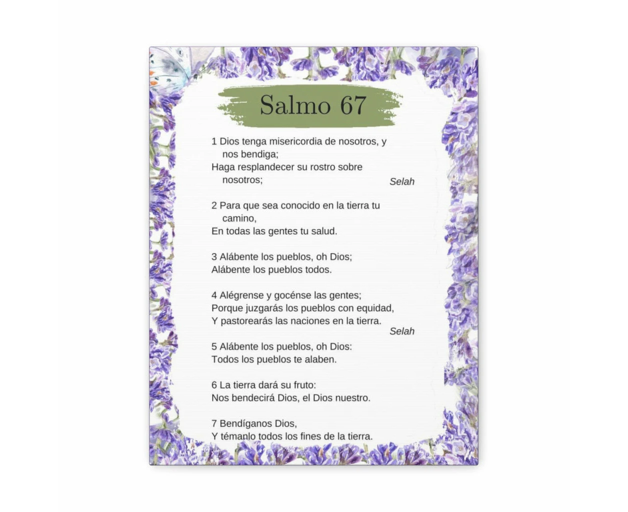 Salmo 67 Impresion De Arte Crist en la Pared Lista Para Colgar in Spanish Ready to Hang Bible Canvas Unframed