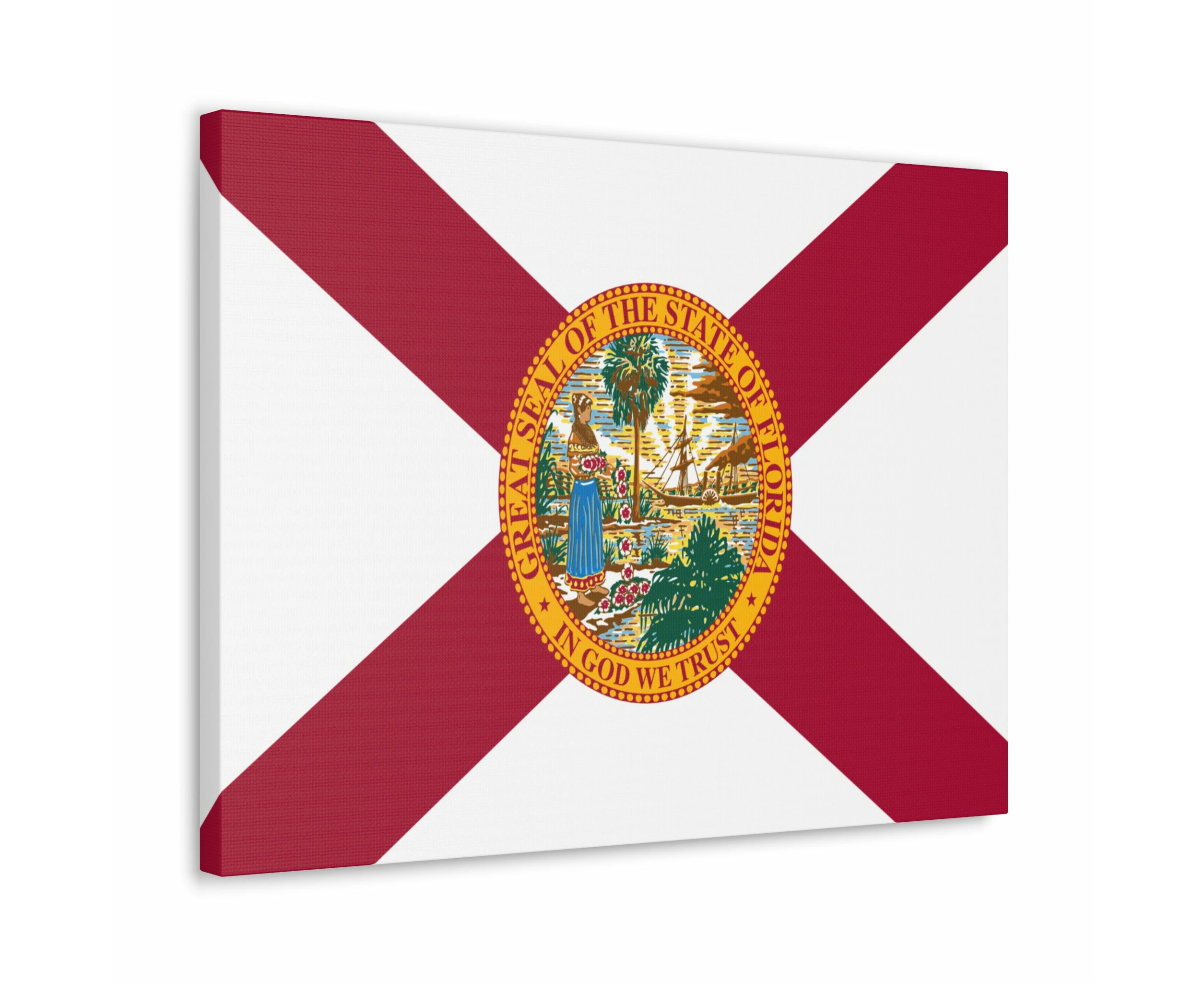 Florida State Flag Canvas Vibrant Wall Art Unframed Home Decor