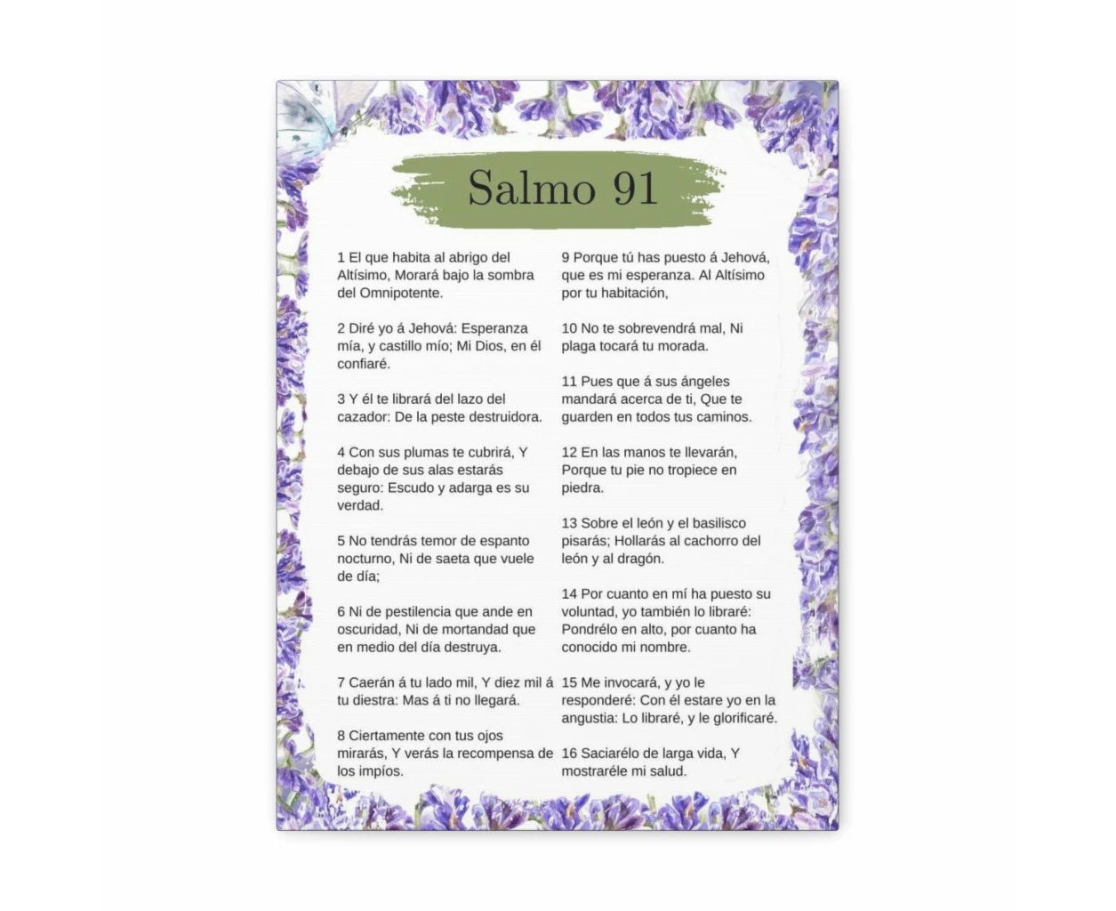 Salmo 91 Impresion De Arte Crist en la Pared Lista Para Colgar in Spanish Ready to Hang Bible Canvas Unframed