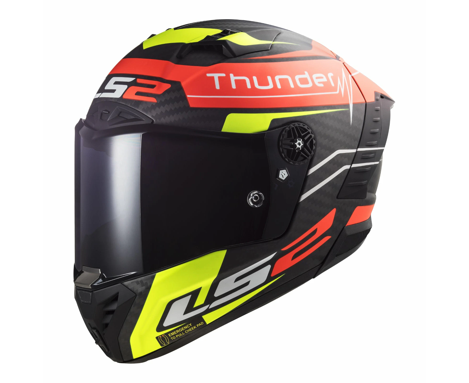 LS2 FF805C Thunder Carbon Attack - Matte Red / Hi-Vis Yellow 06