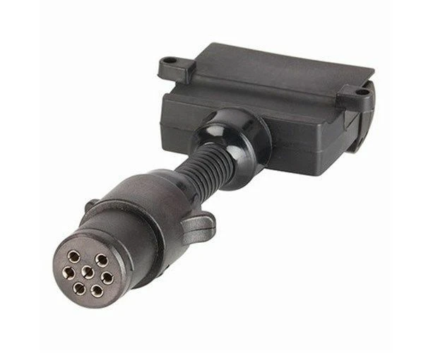 200mm1pc 7 Pin Small Round Plug to 7 Pin Flat Socket Trailer Adaptor