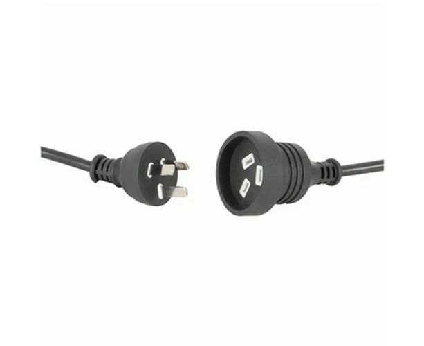 Black Mains Power Lead 10m Household Extension Cable AU NZ Style 3 Pin Plug