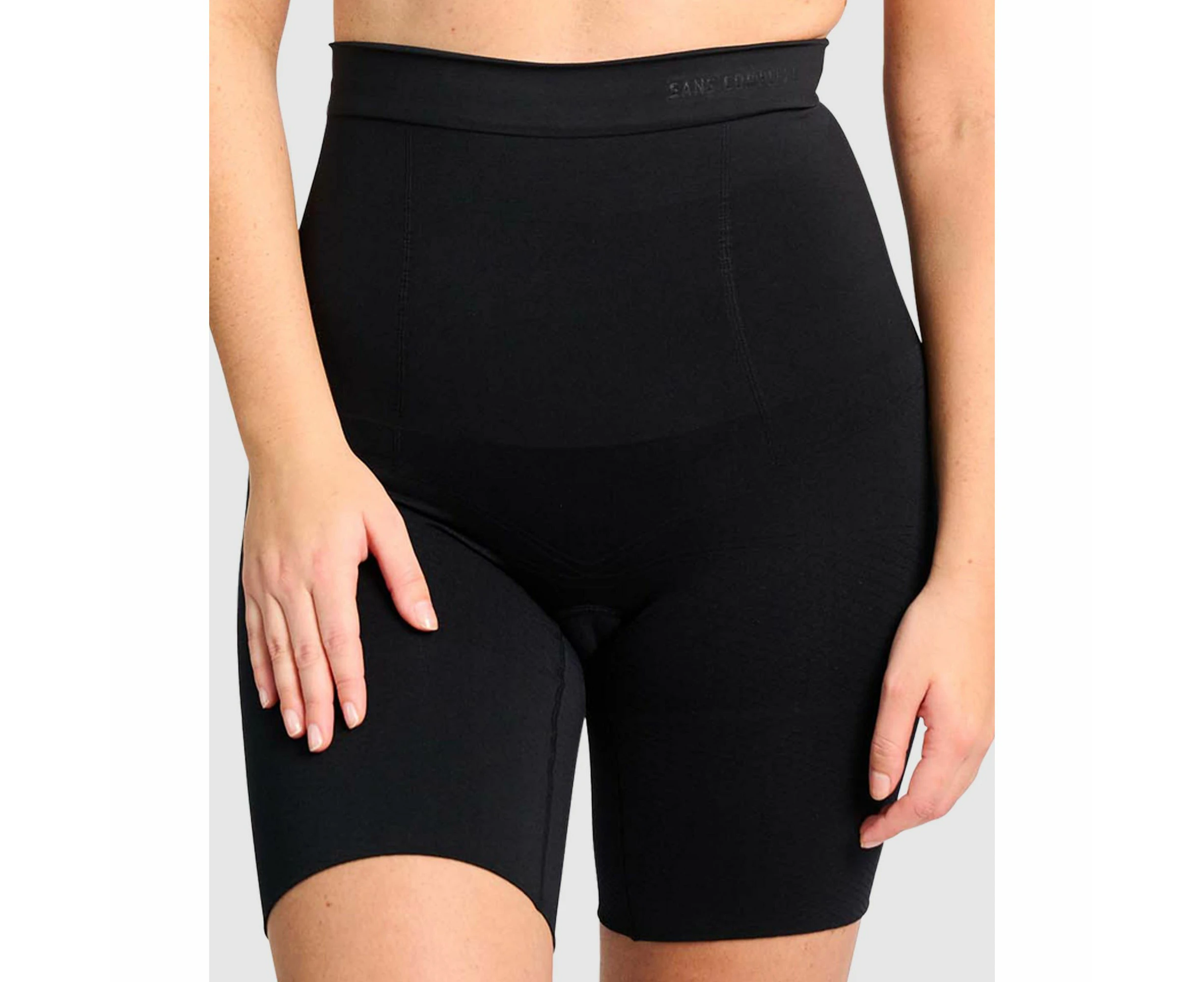 Sans Complexe Slimmers High Waist Tummy & Thigh Shaper Short in Black, Skin - Black