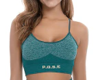 P.O.S.E Zeal Seamless Gym Sport Bra/Crop Top - Green