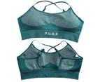 P.O.S.E Zeal Seamless Gym Sport Bra/Crop Top - Green