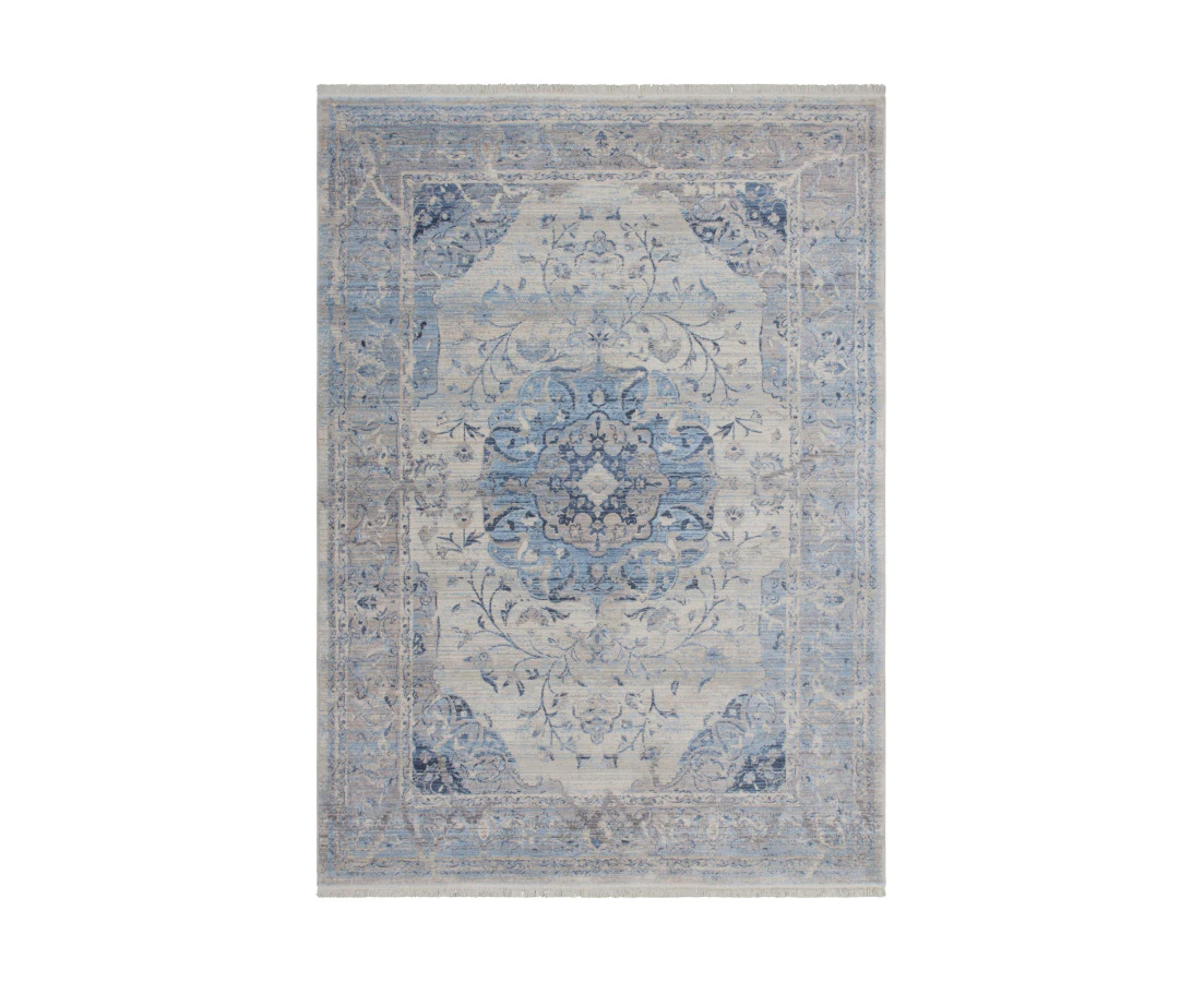 Vintage 701 Faded Blue Rug with Centre Medallion