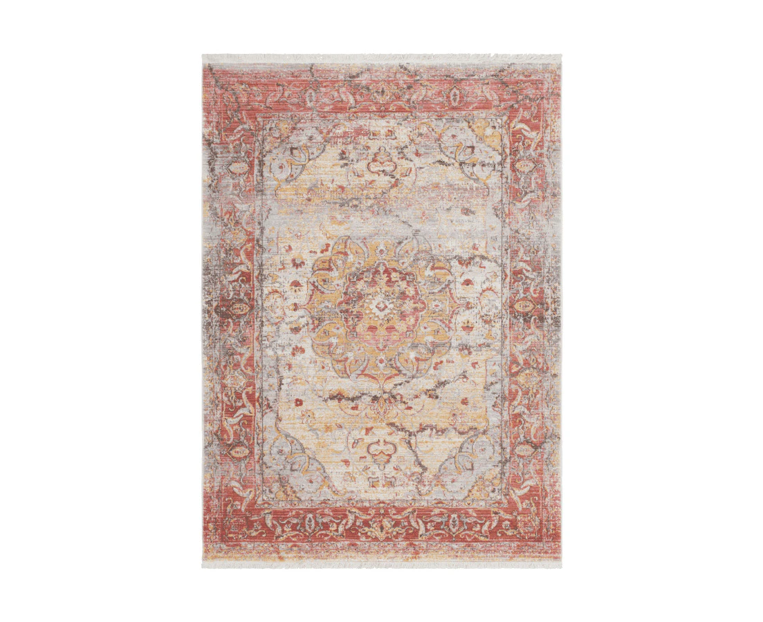 Vintage 701 Faded Multi-colour Rug with Centre Medallion