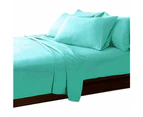 4 Piece Cotton Fitted Bed Sheet 620 Thread Count - Teal