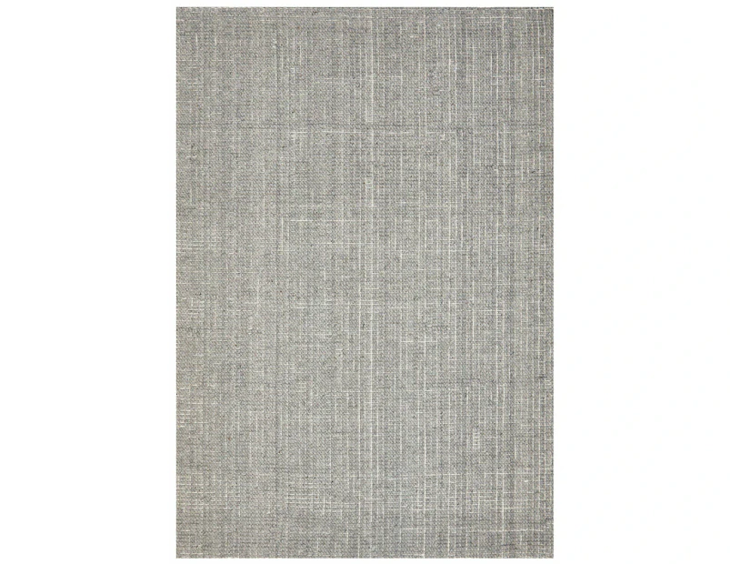 Parker Grey Jute and Wool Modern Pebble Pattern Rectangle Rug