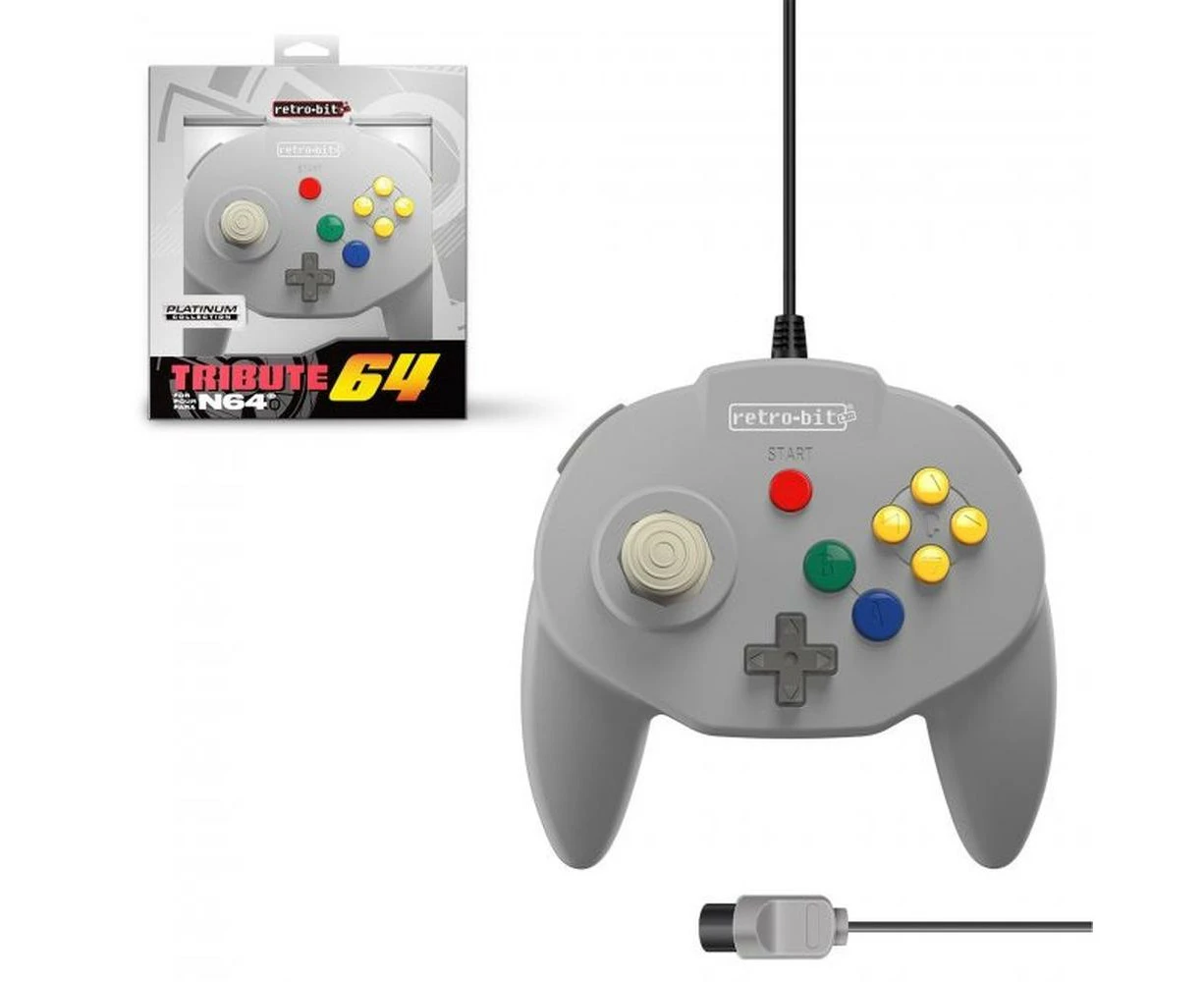 Nintendo 64 Tribute Wired Controller (Classic Grey)