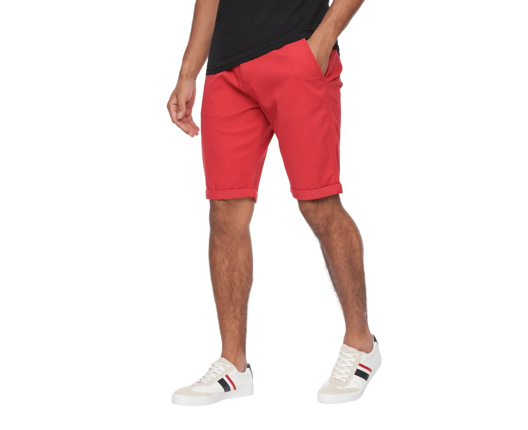 Crosshatch Mens Sinwood Chino Shorts (Red) - BG462