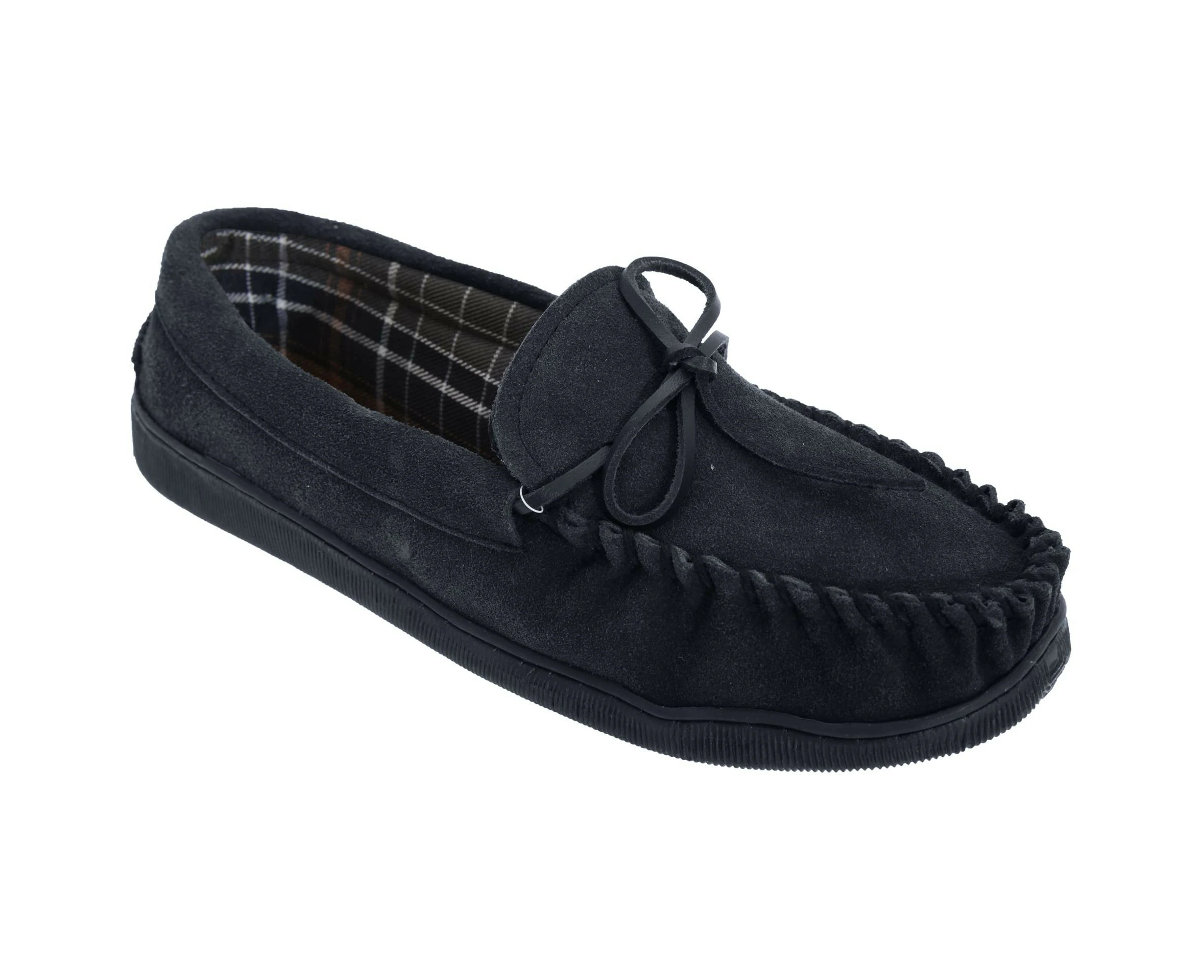 Mokkers Mens Adie Suede Moccasin Slippers (Navy) - DF2438