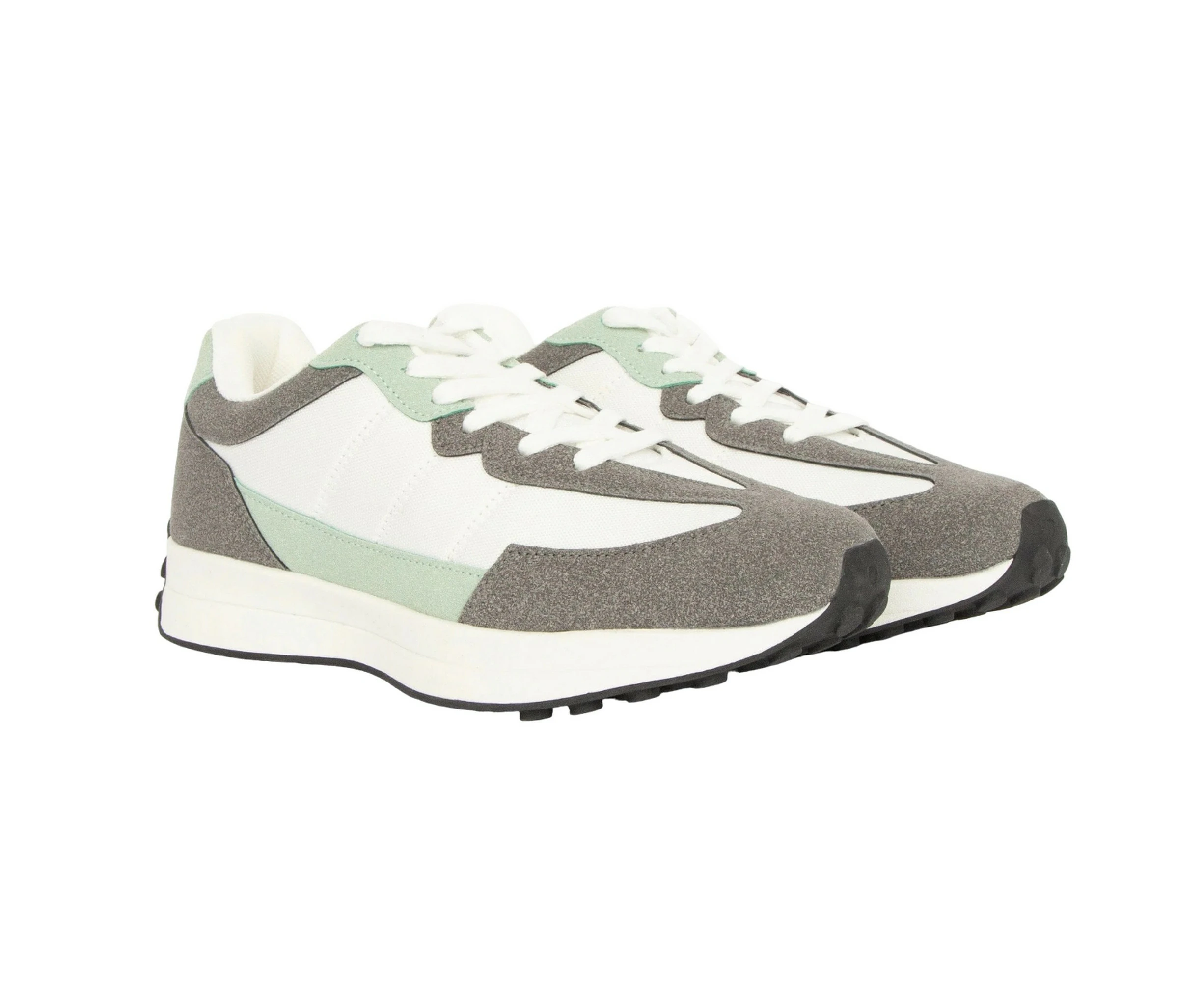 Loyalty & Faith Womens Livia Suede Panel Trainers (Grey/White) - BG1286