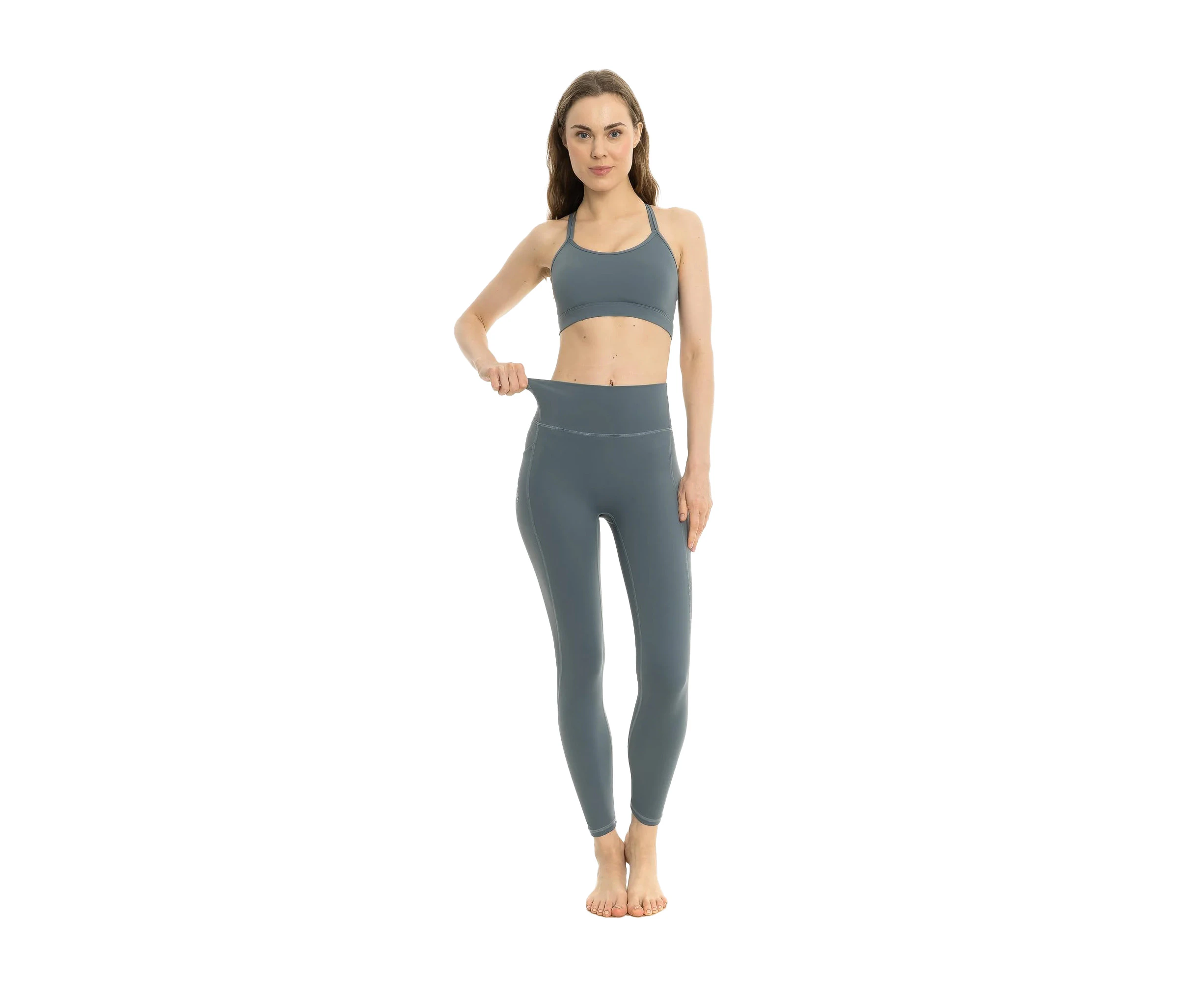 Lookus Womens Arya Pocket Leggings (Slate Green) - BG1562