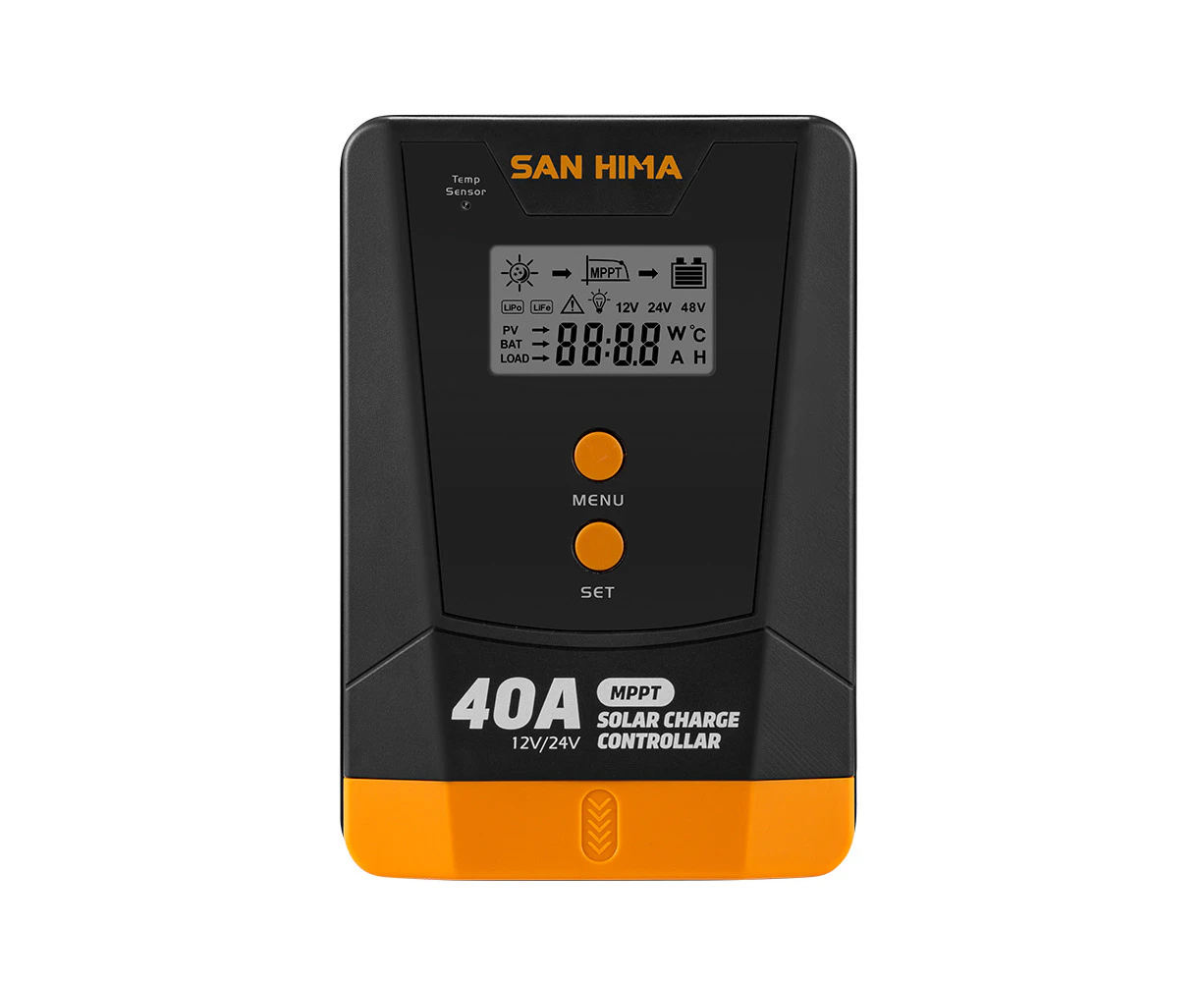 San Hima 40A MPPT Solar Charge Controller 12V 24V Inbulit Bluetooth LCD Display