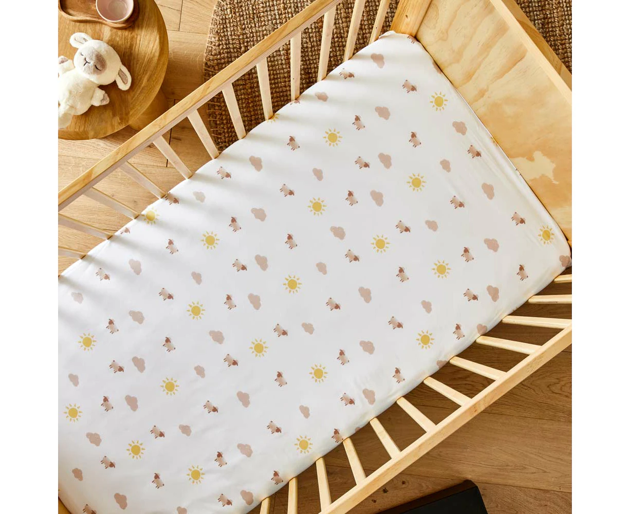 MyHouse - Kids MyHouse Kids Baby Cot Fitted Sheet - Lamb