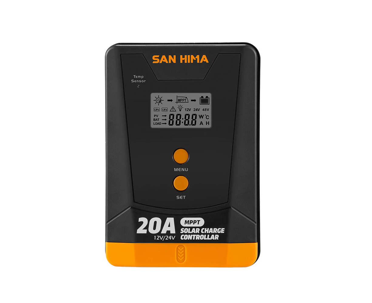 San Hima 20A MPPT Solar Charge Controller 12V 24V Inbulit Bluetooth LCD Display