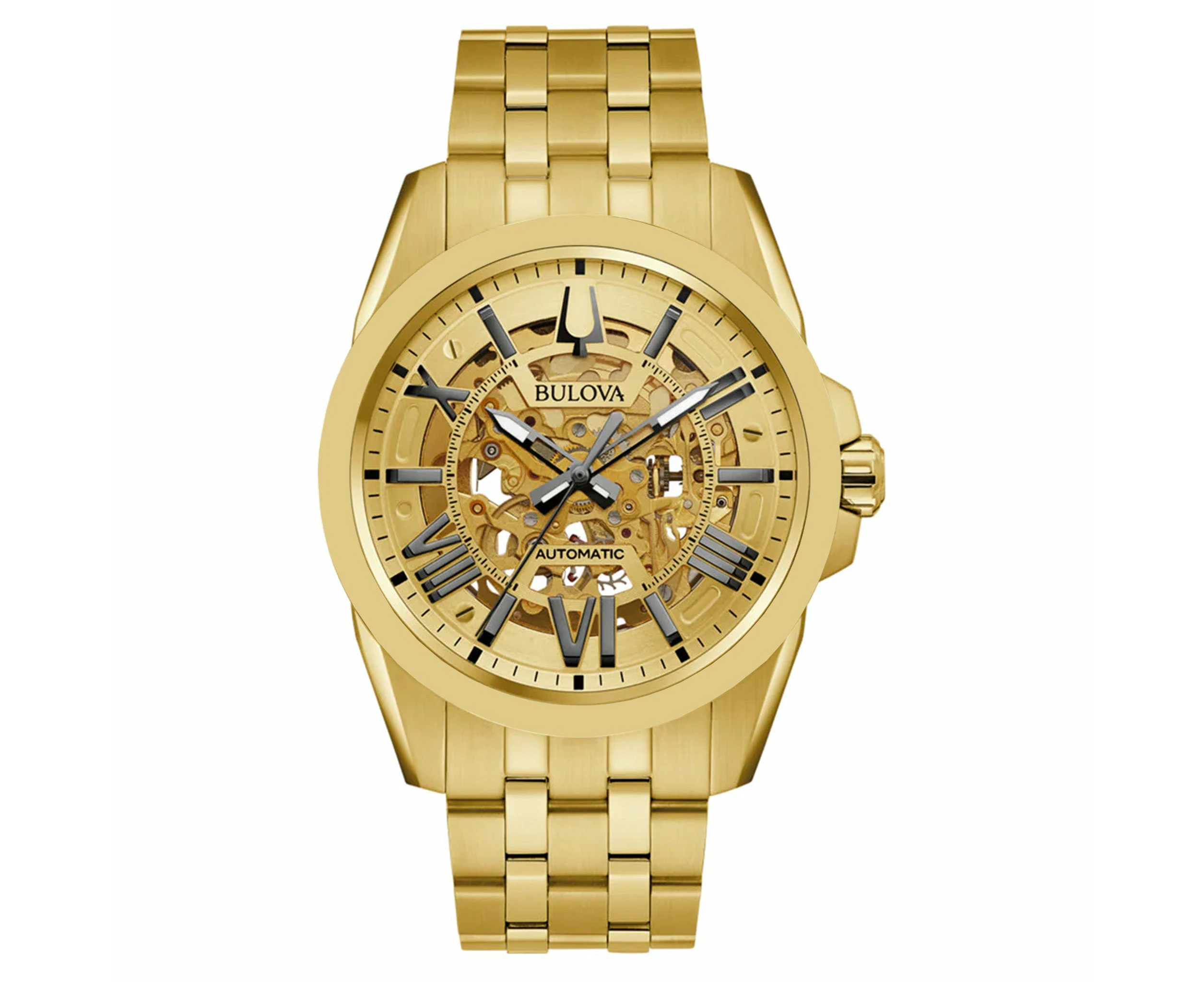 Bulova Gold Steel Men's Automatic Watch - 97A162