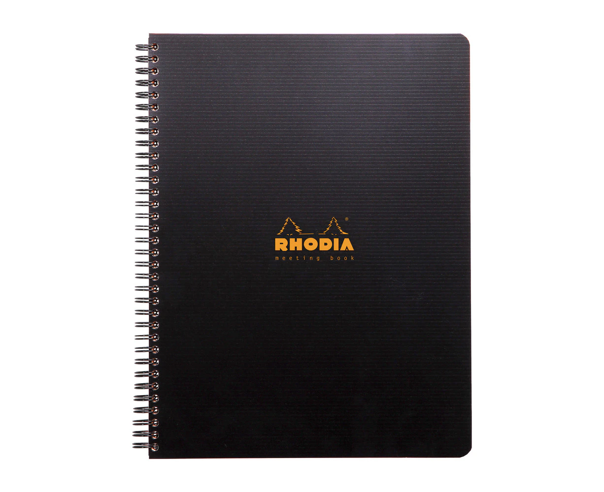 Rhodia A4+ Rhodiactive Meeting Book Wirebound Stationery Notebook Lined Black