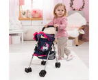 Bayer 51.5cm Doll Buggy Toy - Dark Blue/Pink