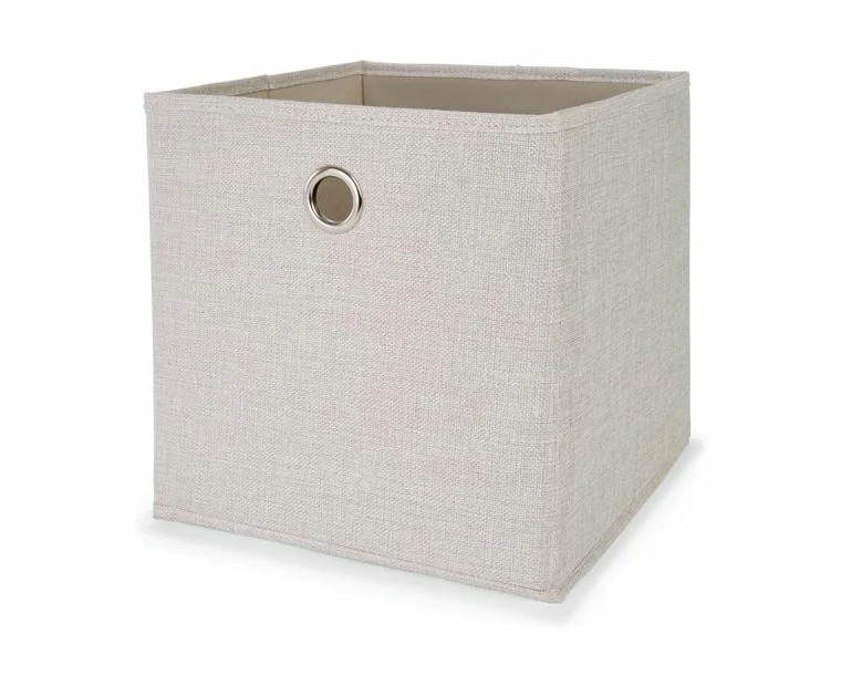 Collapsible Storage Cube, Linen Look - Anko