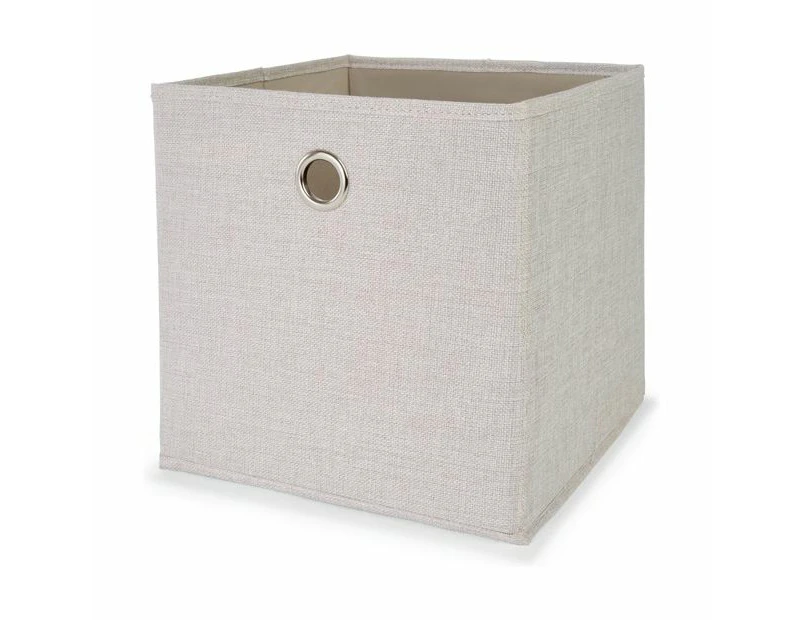 Collapsible Storage Cube, Linen Look - Anko